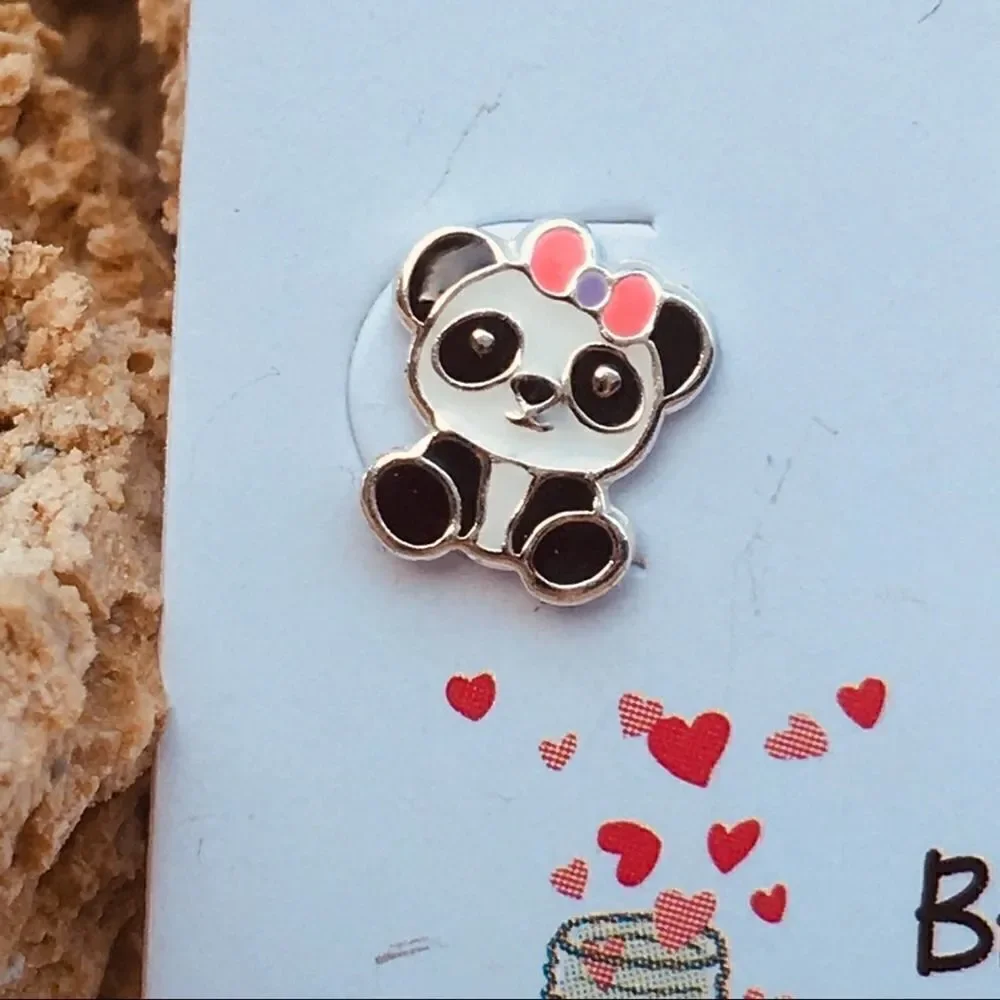 Panda Bear Girls Sterling Silver Earrings